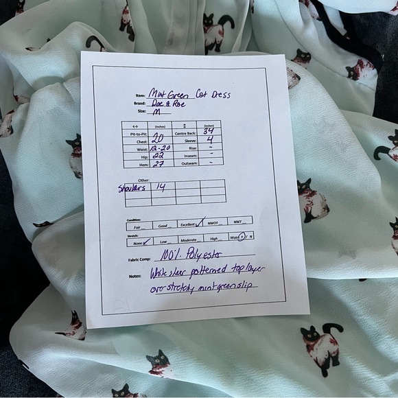 Mint-green cat-print Doe and Rae mini dress - Picture 10 of 10